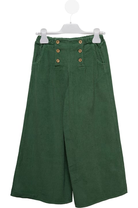 Emile Et Ida Kids Baby Girl's Green Ribbed Trousers