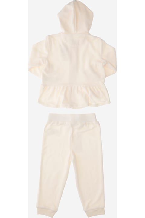 Polo Ralph Lauren Bottoms for Baby Girls Polo Ralph Lauren Chenille Jumpsuit Set With Embroidery