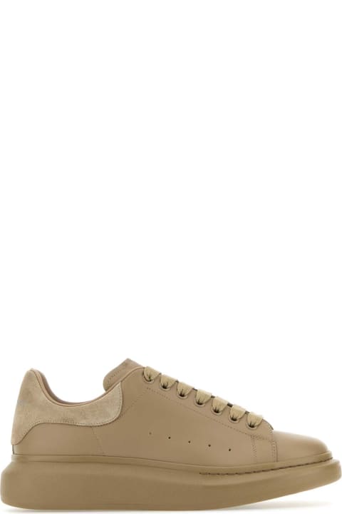 Fashion for Men Alexander McQueen Beige Leather Sneakers With Beige Leather Heel