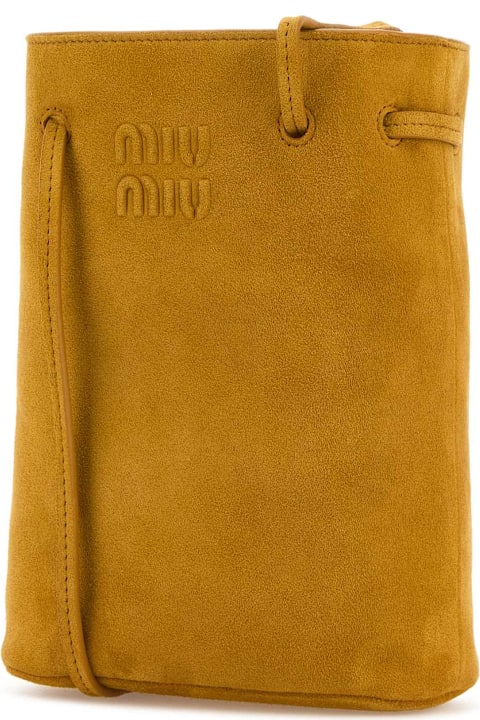 Shoulder Bags for Women Miu Miu Mustard Suede Crossbody Bag