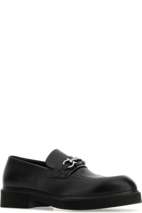 Ferragamo Loafers & Boat Shoes for Men Ferragamo Black Leather Fiorello Loafers