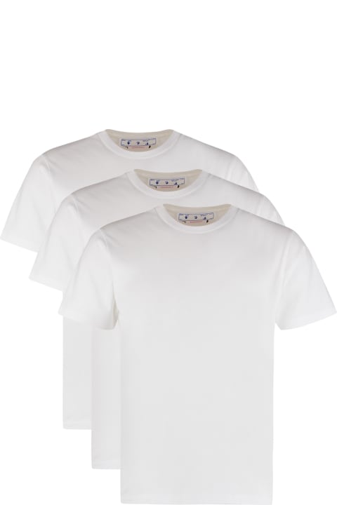 Off-White Topwear for Men Off-White Set Of Three Cotton T-shirts