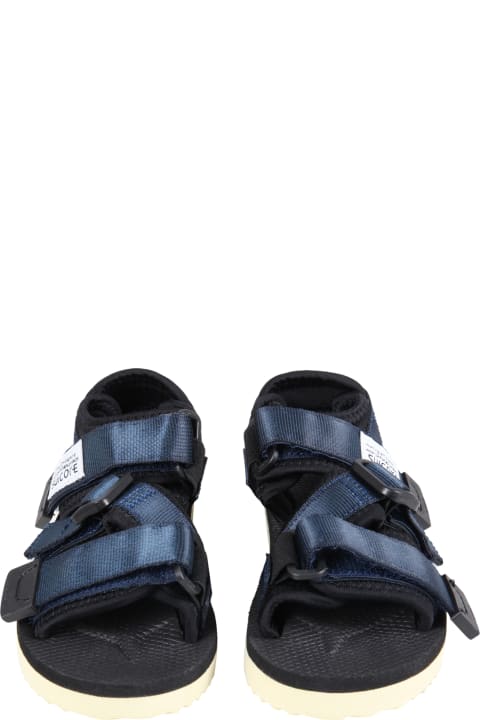 Blue "kisee " Sandals For Kids With Logo