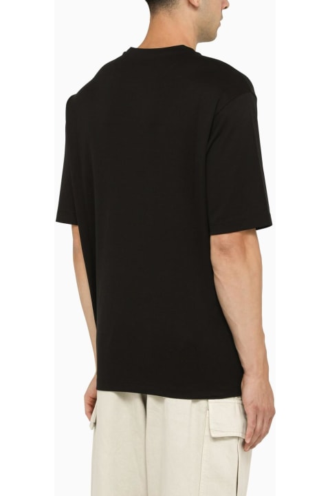 Prada for Men Prada Black T-shirt With Logo Plaque