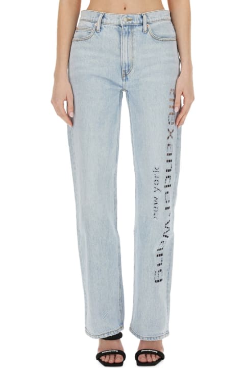 T by Alexander Wang Jeans for Women T by Alexander Wang Ez Logo Jeans And Cut-out