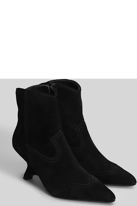 Simkhai Shadow High Heels Ankle Boots In Black Suede