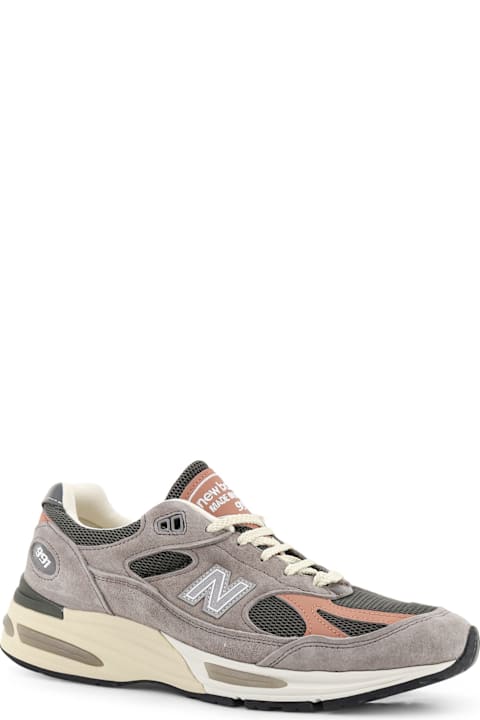 New Balance Suede And Mesh Sneakers With Side Logo