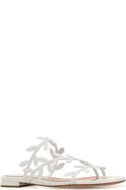 Gianvito Rossi for Kids Gianvito Rossi White Nappa Leather Flavia Slippers