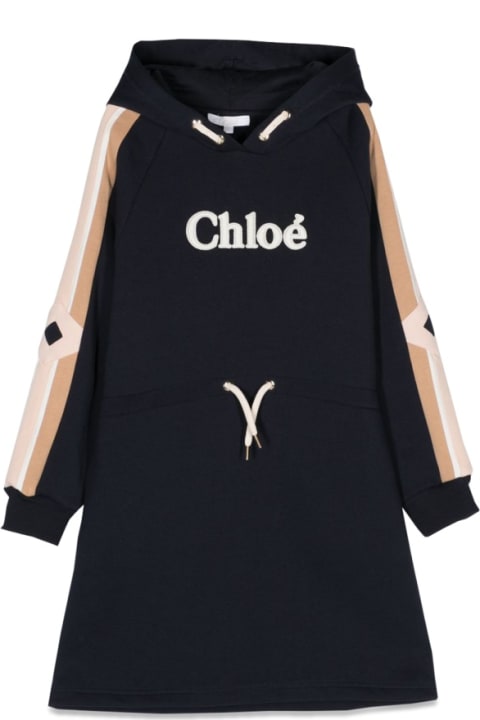 Chloé for Kids Chloé Hooded Dress With Logo