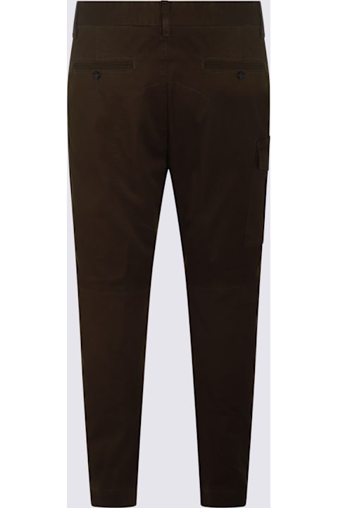 Pants for Men Dsquared2 Olive Cotton Blend Cargo Trousers