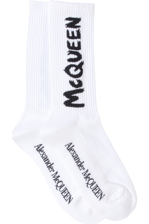 Underwear for Men Alexander McQueen Graffiti Logo Socks