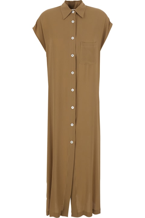 Mauro Grifoni for Men Mauro Grifoni Long Dress With V-neck In Beige Viscose For Women