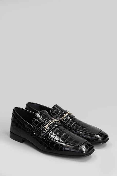 Christian Louboutin أحذية اللوفرز والبوت لـ القسم الرجالي Christian Louboutin Mj Moc Loafers In Black Leather