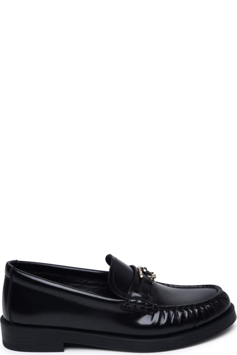 Flat Shoes for Women Jimmy Choo Black Leather Loafers