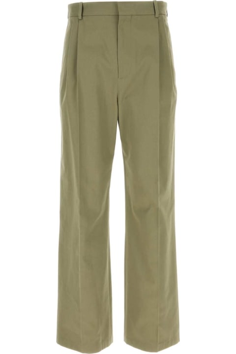 Clothing Sale for Men Loewe Army Green Cotton Pant