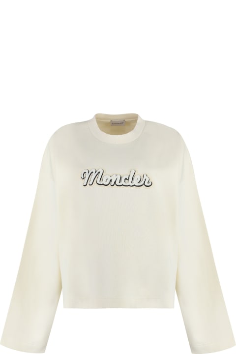 Moncler Clothing for Women Moncler Logo Detail Cotton Sweatshirt