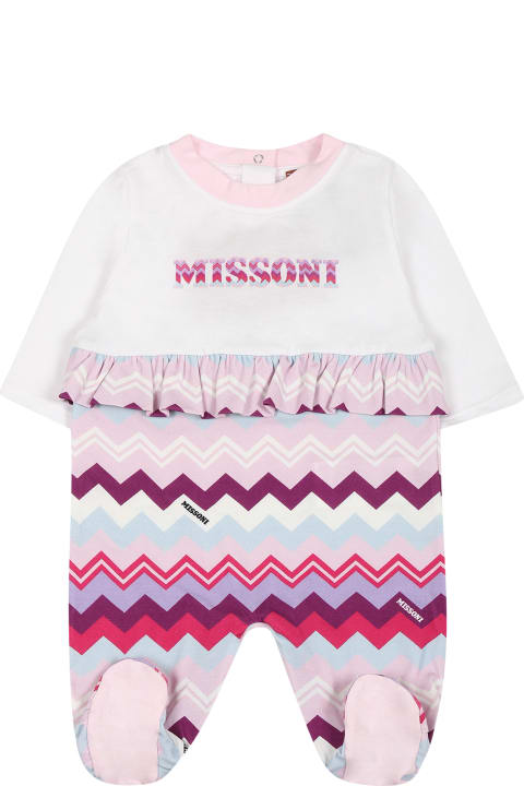 Bodysuits & Sets for Baby Boys Missoni Kids Purple Set For Baby Girl With Logo