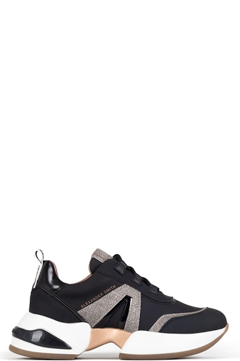 Alexander Smith London Sneakers for Women Alexander Smith London Black Marble Lace-up Sneaker