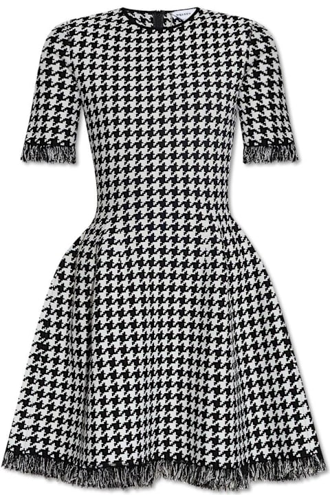 Alexander McQueen Dresses for Women Alexander McQueen Houndstooth Frayed-edge Mini Dress