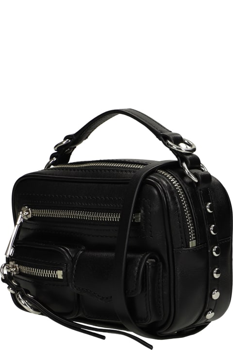 Mini Boxy Hand Bag In Black Leather