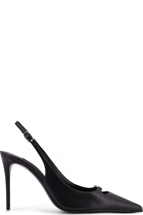 Dolce 
Gabbana Leather Pump With Metal Dg Logo