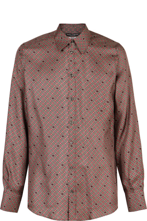 Dolce & Gabbana Shirts for Men Dolce & Gabbana Martini Printed Silk Shirt