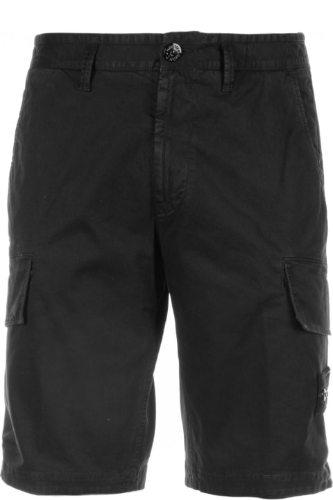 Stone Island Clothing for Men Stone Island Black Bermuda Shorts In Cotton