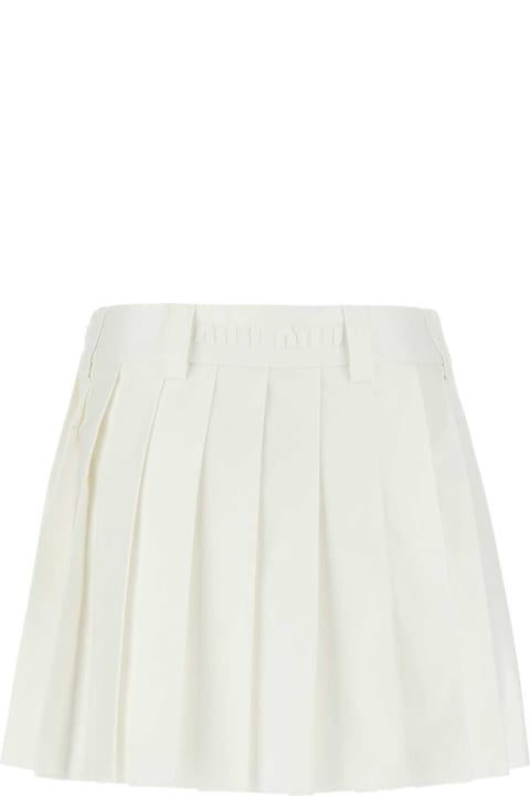 Miu Miu Clothing for Women Miu Miu White Cotton Mini Skirt