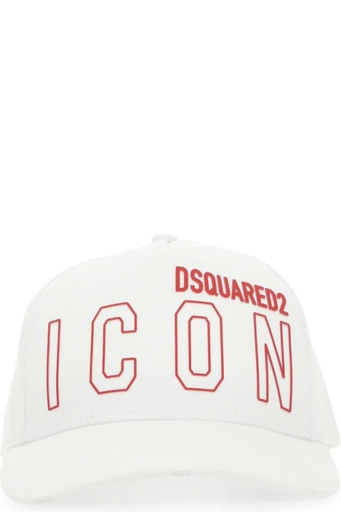 Dsquared2 Hats for Men Dsquared2 White Cotton Baseball Cap