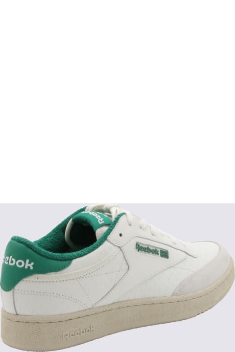 Reebok Sneakers for Men Reebok White And Green Leather Sneakers