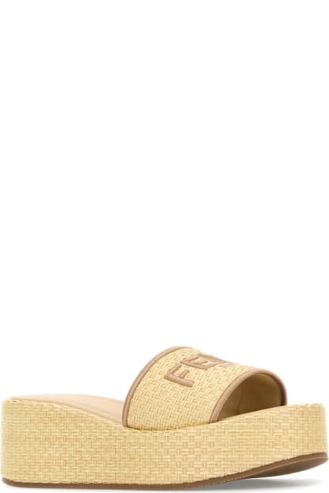 Fendi for Women Fendi Raffia Sunshine Slippers