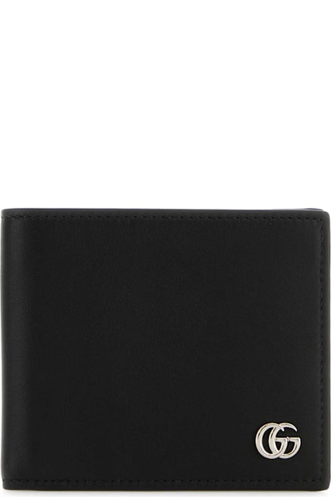 Gucci Black Leather Gg Marmont Wallet