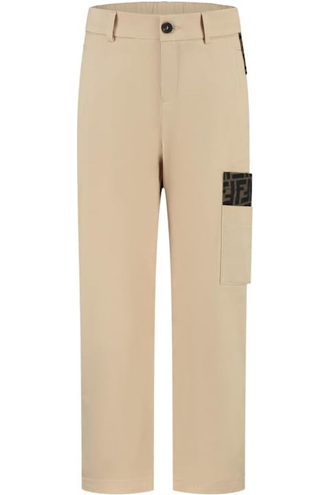 Bottoms for Boys Fendi Stretch Gabardine Junior Pants