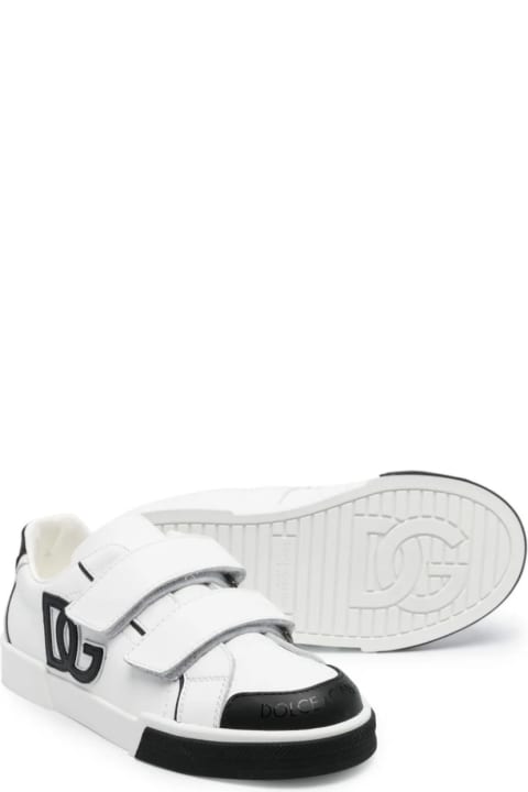 ボーイズ Dolce & Gabbanaのシューズ Dolce & Gabbana White And Black Sneakers With Dg Logo