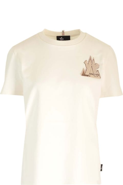 Moncler Grenoble Topwear for Women Moncler Grenoble Ivory Cotton T-shirt