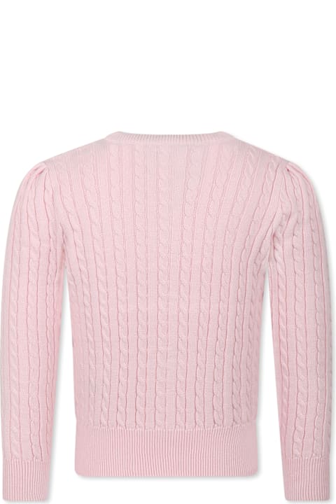 Fashion for Girls Ralph Lauren Pink Cardigan For Girl Wih Horse