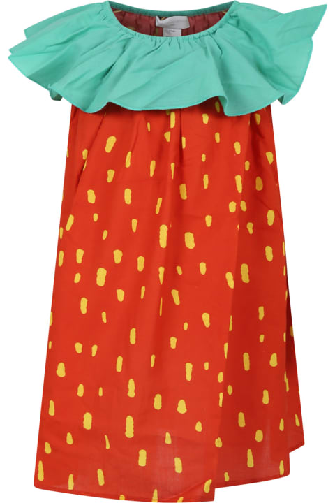 Dresses for Girls Stella McCartney Kids Red Dress For Girl With All-over Print