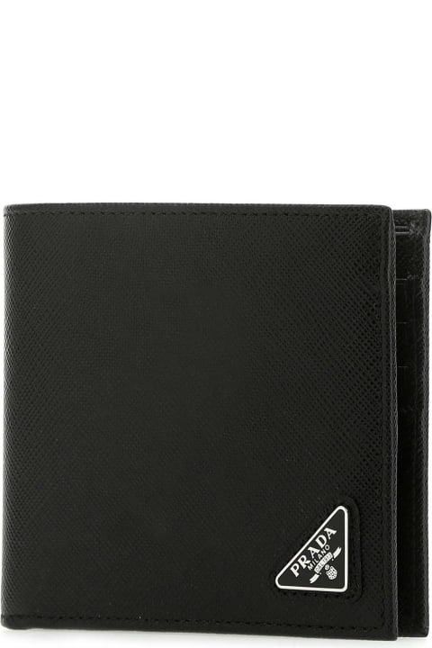 Accessories for Men Prada Black Leather Wallet