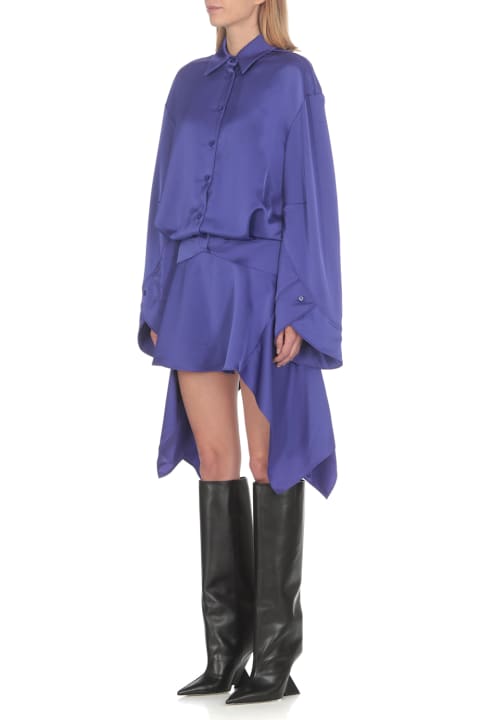 Dresses for Women The Attico Purple Satin Mischa Dress