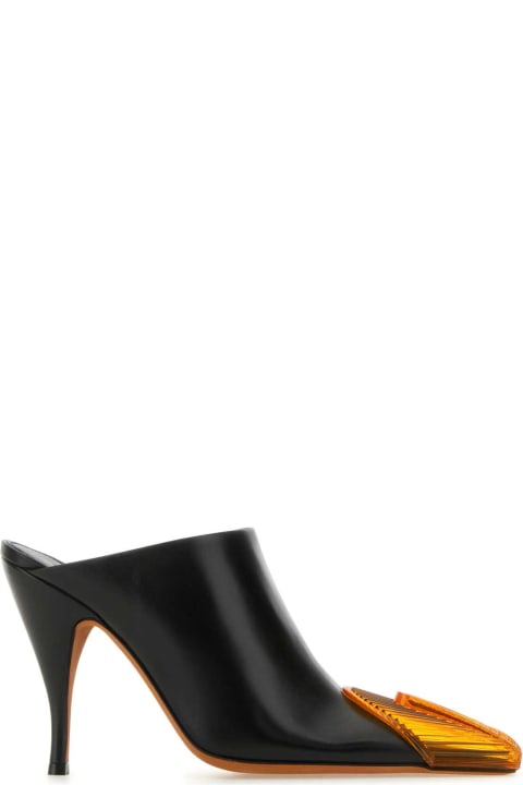Off-White Sandals for Women Off-White Black Leather Lunar Mules