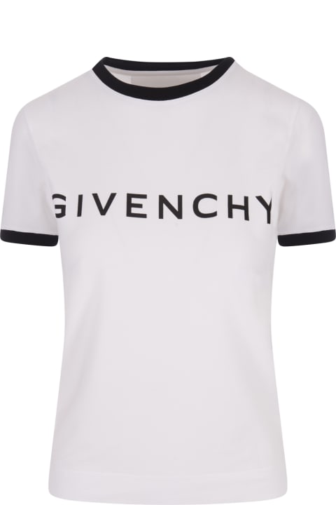 ウィメンズ新着アイテム Givenchy Givenchy Archetype Slim T-shirt In Black/white Cotton