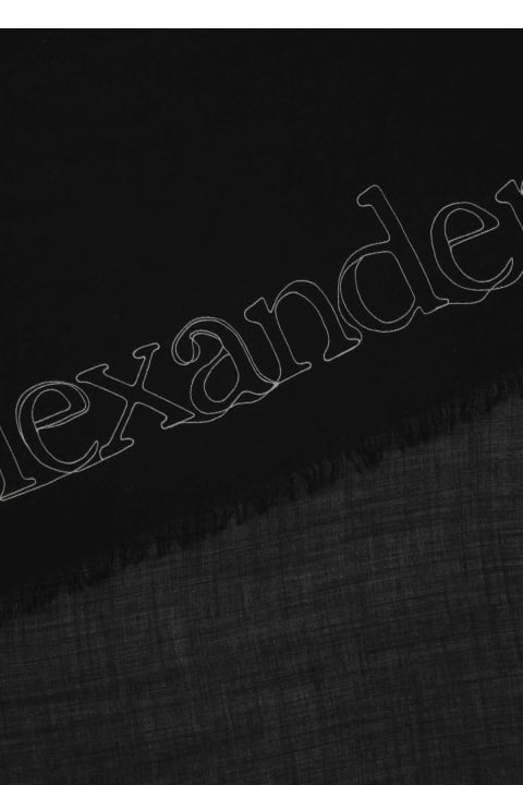 Alexander McQueen Accessories for Women Alexander McQueen Black Cashmere Foulard