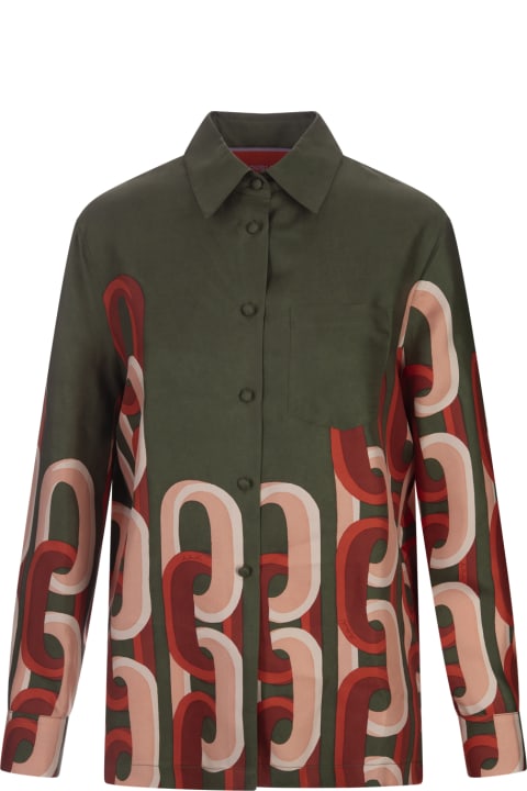 La DoubleJ Topwear for Women La DoubleJ Boy Shirt In Prometheus Placée Camouflage In Silk Twill