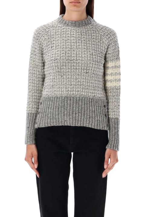 Sweaters for Women Thom Browne Tuck Stitch Raglan Sleeve Crew Neck Pullover