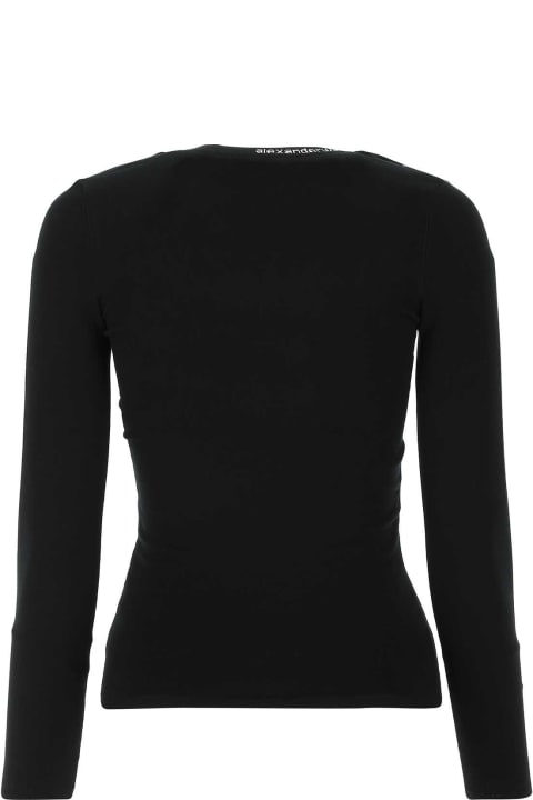 Fashion for Women T by Alexander Wang Black Stretch Viscose Blend Top
