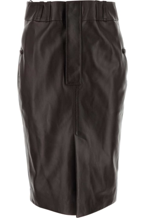 Saint Laurent Pants & Shorts for Women Saint Laurent Black Leather Skirt