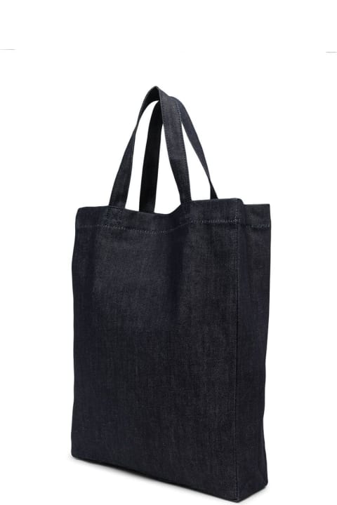 A.p.c. Woman's Blue Mini Lou Cotton Shopper Bag