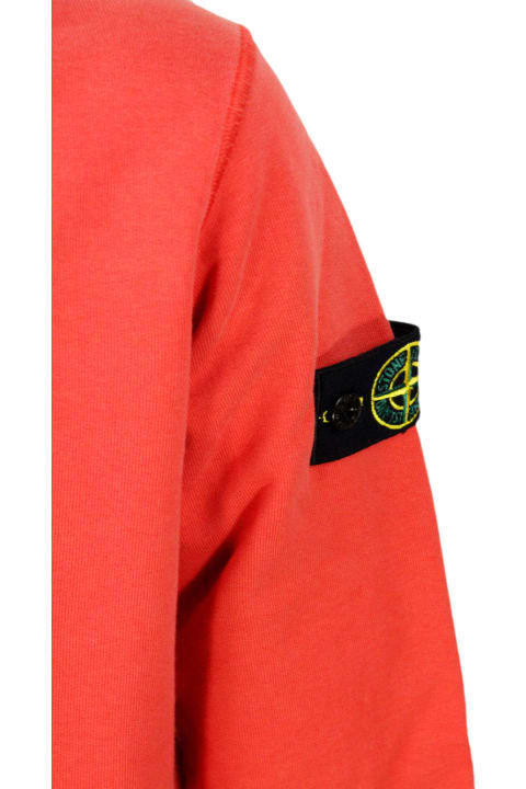 Stone Island for Kids Stone Island Cotton Sweatshirt With Crew Neck And Logo On The Sleeve
