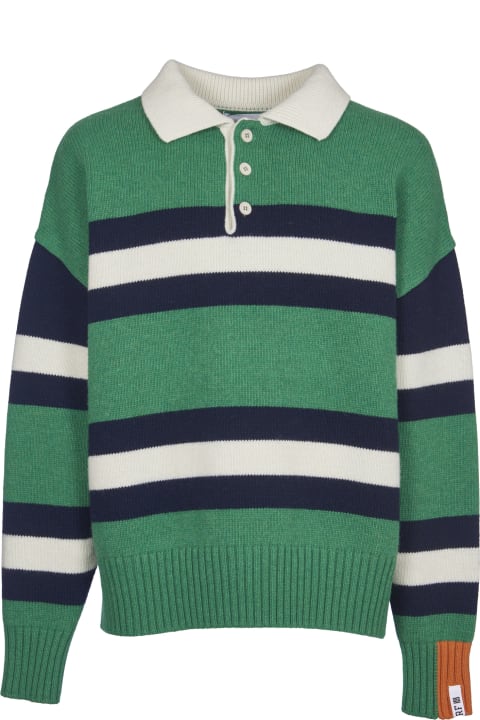 Green Polo Striped Sweater