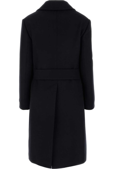 Coats & Jackets for Women Prada Dark Blue Wool Coat